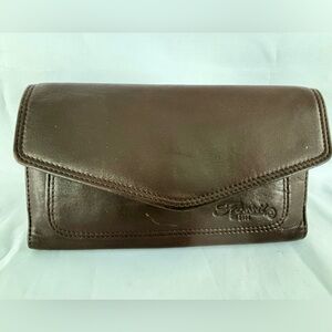 Vintage Fossil Leather Women's Trifold Chocolate Brown Wallet. Very clean!